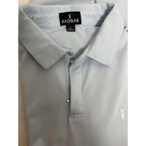Baobab Men's Size‎ 2XL Blue Pima Cotton Spandex Shirt Sleeve Polo Collar Shirt